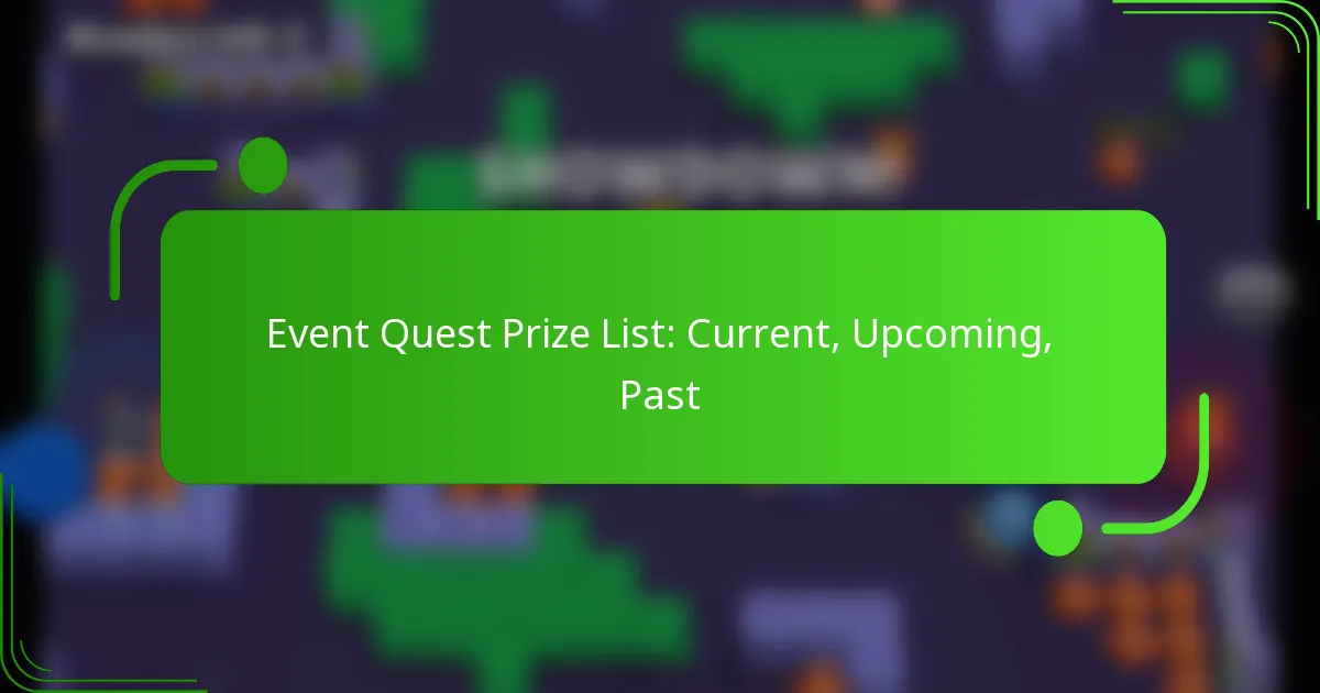 Event Quest Prize List: Current, Upcoming, Past