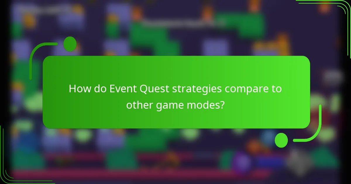 How do Event Quest strategies compare to other game modes?