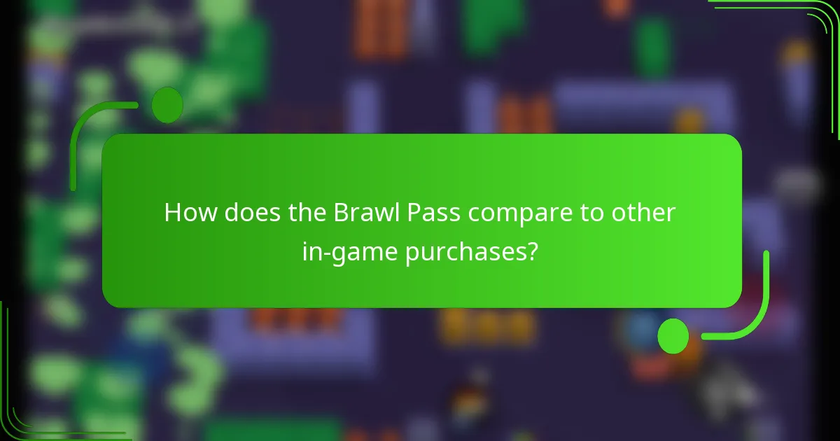 How does the Brawl Pass compare to other in-game purchases?