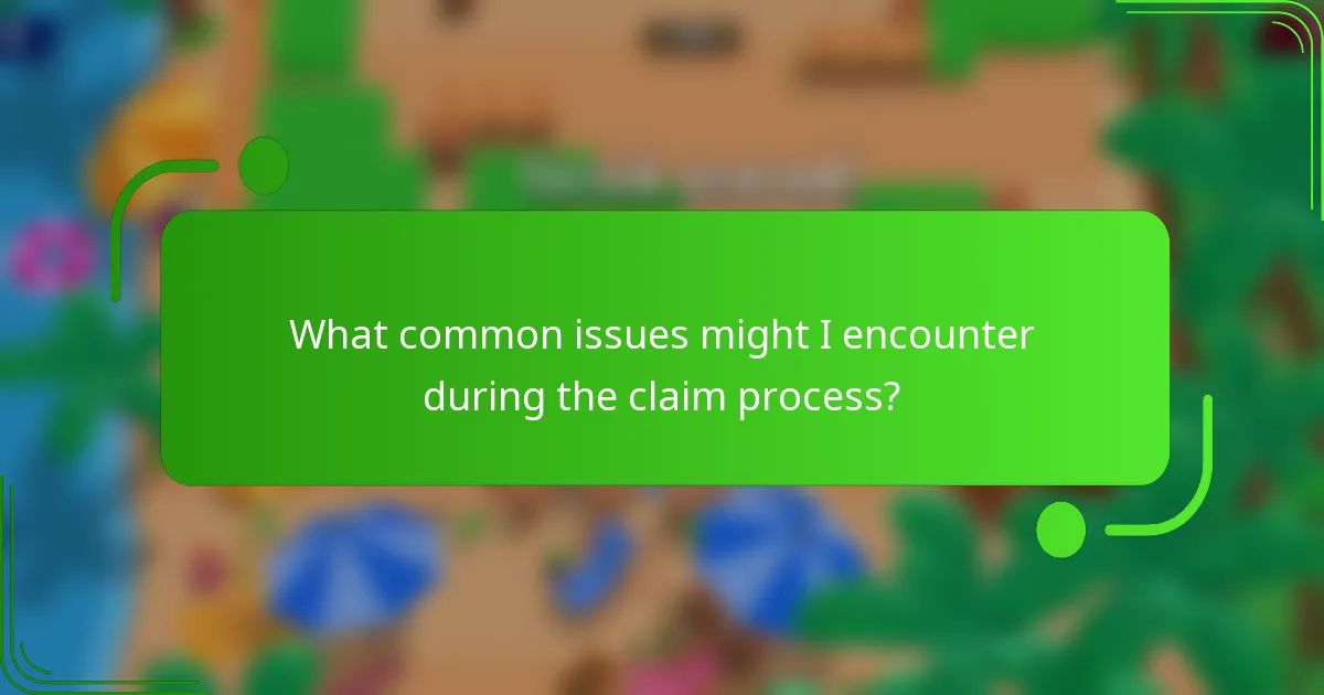 What common issues might I encounter during the claim process?
