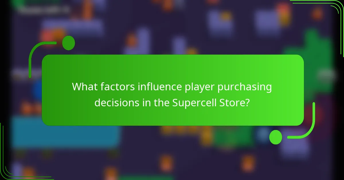 What factors influence player purchasing decisions in the Supercell Store?