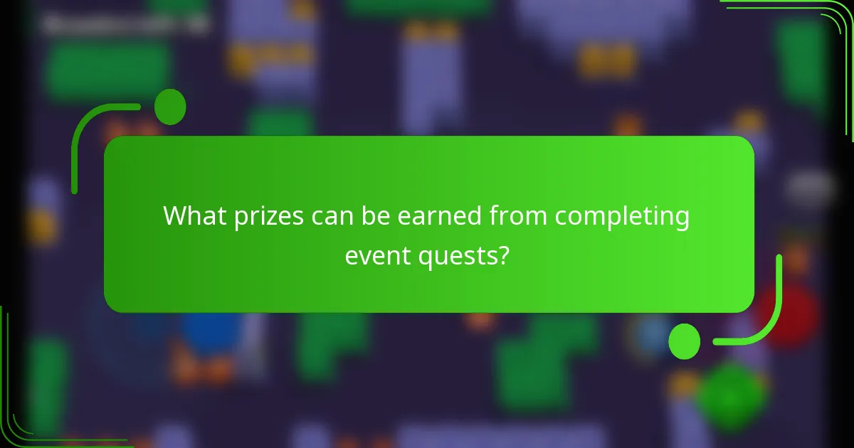 What prizes can be earned from completing event quests?