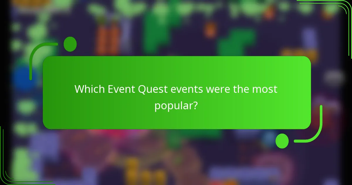 Which Event Quest events were the most popular?