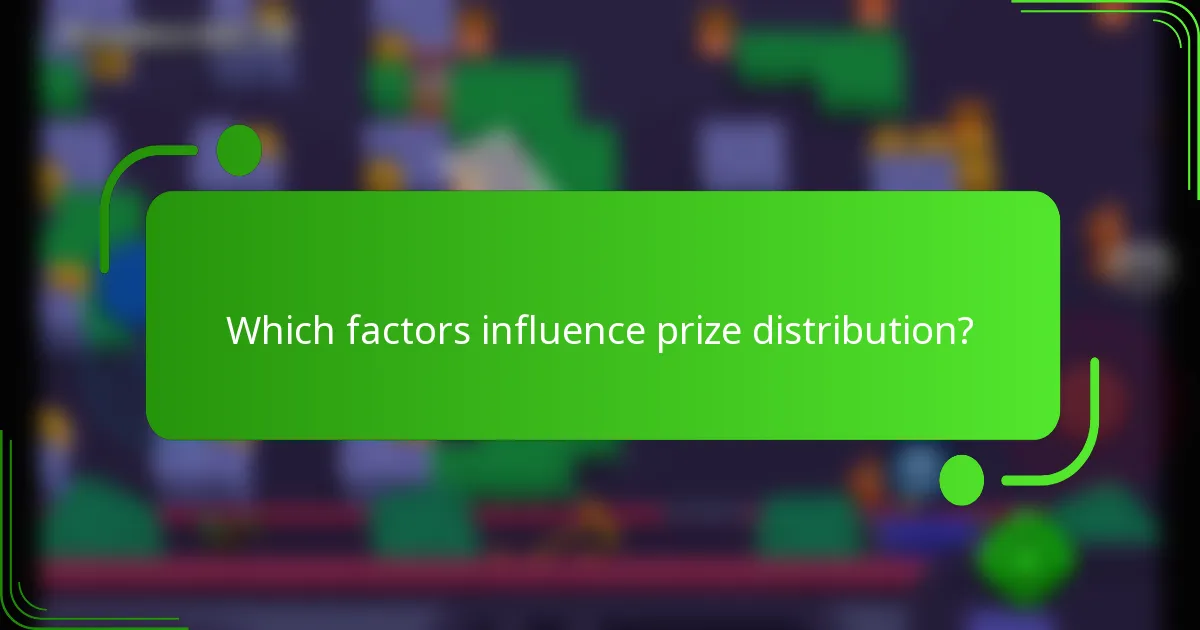 Which factors influence prize distribution?